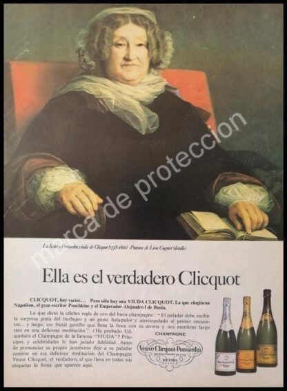 CARTEL ANTIGUO ORIGINAL DE VINOS CLICQUOT 1960s / RARO