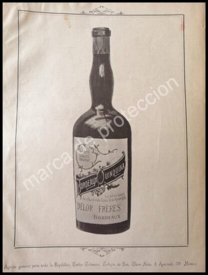 CARTEL ANTIGUO ORIGINAL DE TONICO QUININA BORDEAUX 1898 / RARO