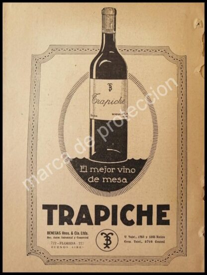 CARTEL ANTIGUO ORIGINAL DE CHAMPAGNE TRAPICHE 1927 /5