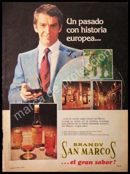 CARTEL ANTIGUO ORIGINAL DE BRANDY SAN MARCOS 1978 /3