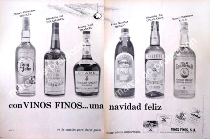 CARTEL ANTIGUO ORIGINAL DE TIENDA. VINOS FINOS S.A . DF. 1966