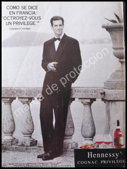 CARTEL ANTIGUO ORIGINAL DE COGNAC HENNESSY 1991 / PRIVILEGE