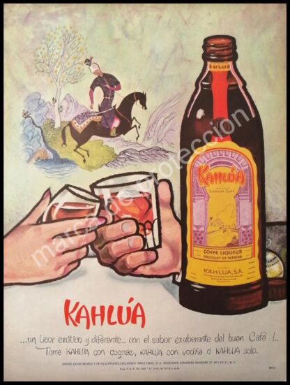 CARTEL ANTIGUO ORIGINAL DE LICOR DE CAFE KAHLUA 1960