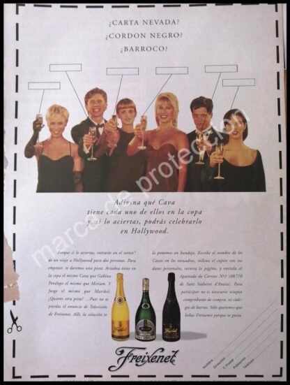 CARTEL ANTIGUO ORIGINAL DE VINOS FREIXENET 1995