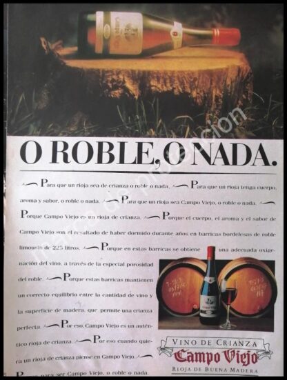 CARTEL ANTIGUO ORIGINAL DE VINOS RIOJA CAMPO VIEJO 1980s. ESPAÑA