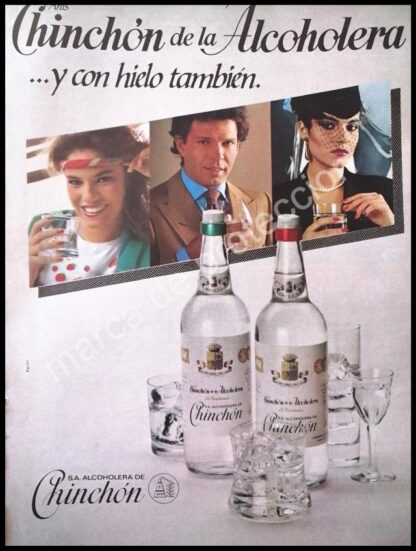 CARTEL ANTIGUO ORIGINAL DE VINOS ALCOHOLERA DE CHINCHON 1980s