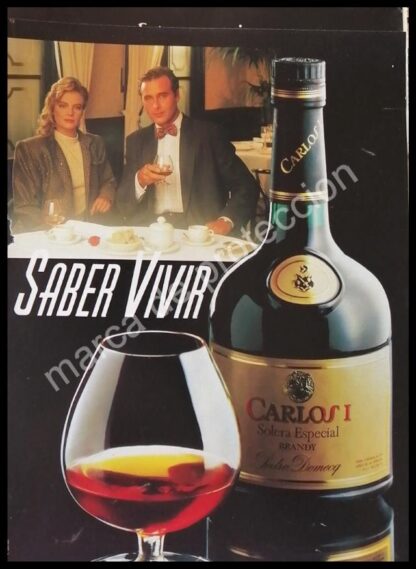 CARTEL ANTIGUO ORIGINAL DE BRANDY CARLOS I. SOLERA ESPECIAL 1980s