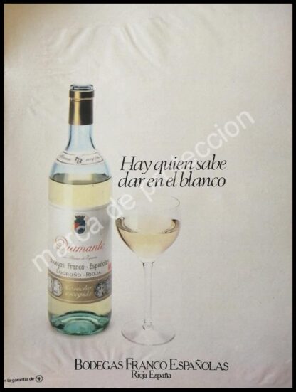 CARTEL ANTIGUO ORIGINAL DE RIOJA DIAMANTE 1980s. BODEGAS FRANCO ESPAÑOLAS