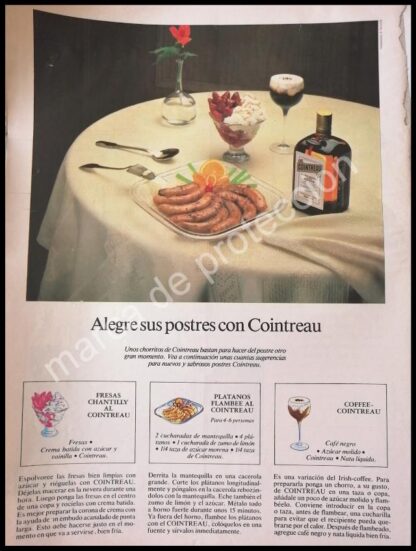 CARTEL ANTIGUO ORIGINAL DE LICOR COINTREAU 1980s /3