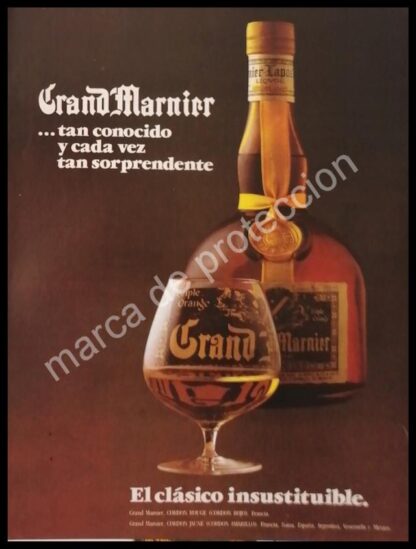 CARTEL ANTIGUO ORIGINAL DE VINOS GRAND MARNIER 1980s