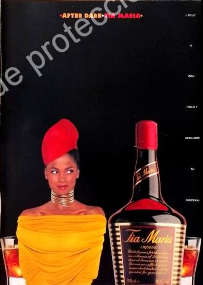 CARTEL ANTIGUO ORIGINAL DE VINOS TIA MARIA 1980s PEDRAGES Y CIA.