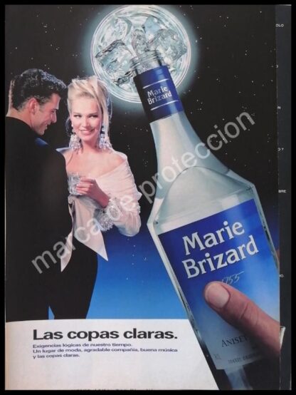 CARTEL ANTIGUO ORIGINAL DE VINOS MARIE BRIZARD 1980s /2