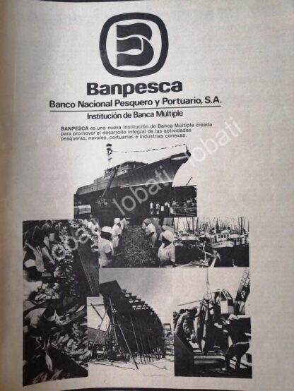 CARTEL ANTIGUO ORIGINAL DE BANCO BANPESCA, BANCO NACIONAL PESQUERO 1980 /132