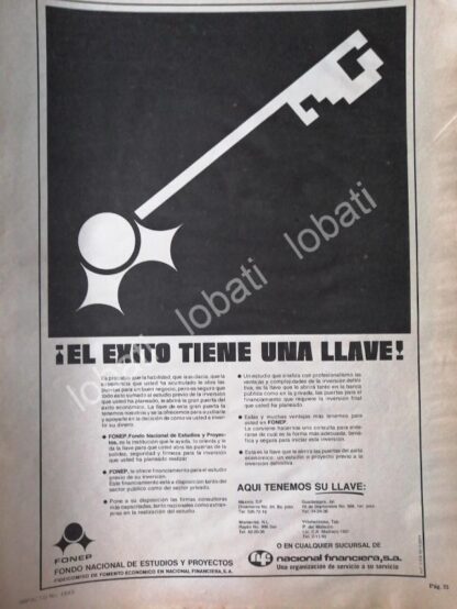 CARTEL ANTIGUO ORIGINAL DE BANCO NACIONAL FINANCIERA 1980 /131