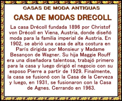 CARTEL PUBLICITARIO ANTIGUO 1907 VESTIDOS  DE CASA DRECOLL 2 - Imagen 2