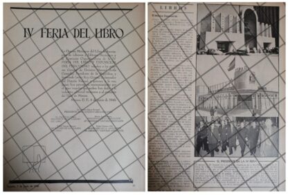 AFICHE ANTIGUO AVILA CAMACHO Y CUARTA FERIA DEL LIBRO 1946 - Imagen 2