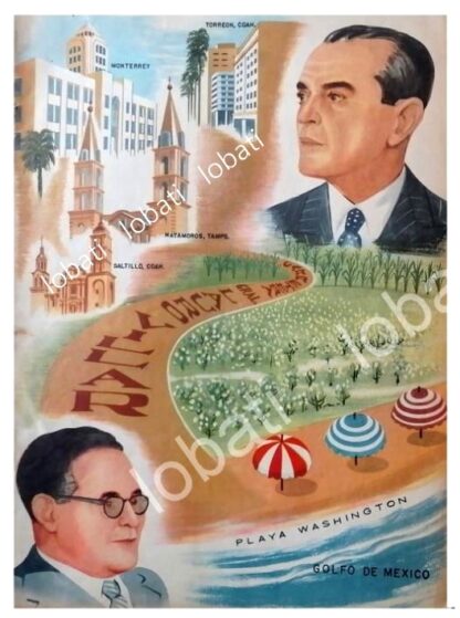 CARTEL ANTIGUO PLAYA WASHINGTON 1955 MAT. TMPS  /RARO