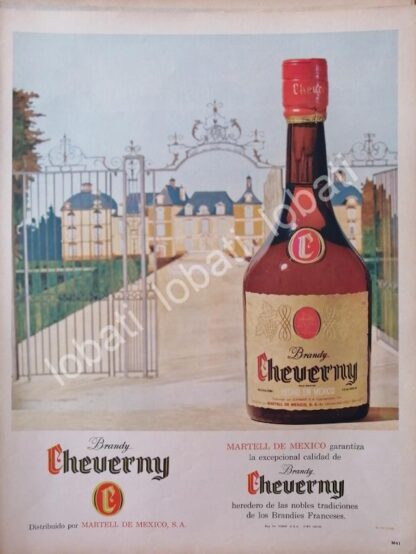 CARTEL ANTIGUO ORIGINAL DE VINOS. BRANDY CHEVERNY 1968 /524