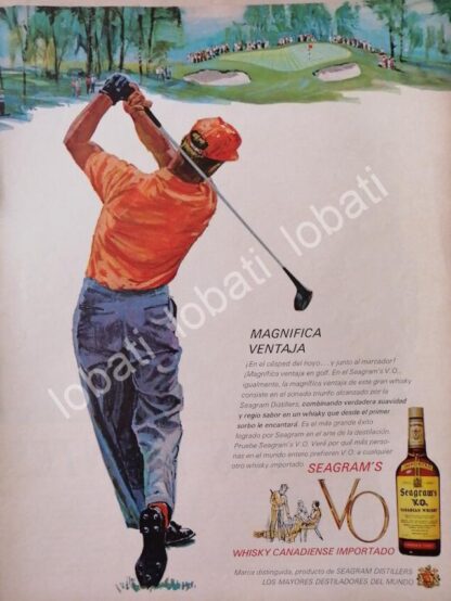 CARTEL ANTIGUO ORIGINAL DE VINOS. WHISKY SEAGRAMS V.O. 1960s /519