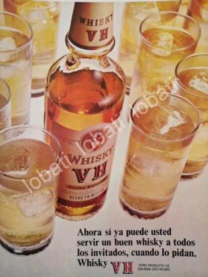 CARTEL ANTIGUO ORIGINAL DE VINOS. WHISKY VH 1969 /598