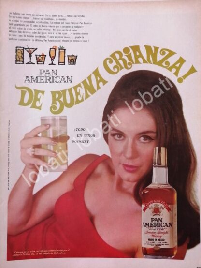 CARTEL ANTIGUO ORIGINAL DE VINOS. WHISKY PANAMERICAN 1966 /597 SUPER RARO 10+