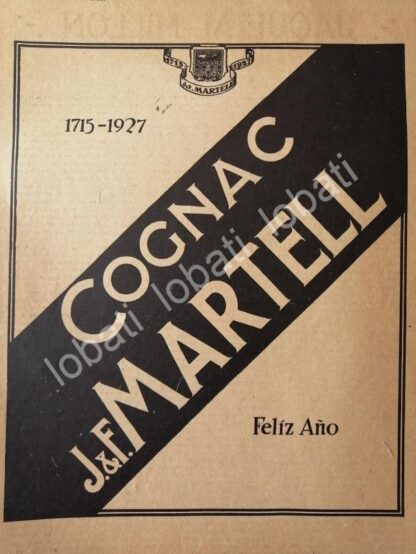 CARTEL ANTIGUO ORIGINAL DE COGNAC MARTELL 1927 /508