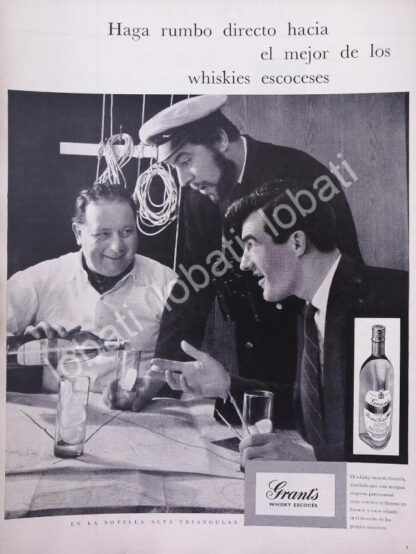 CARTEL ANTIGUO ORIGINAL DE VINOS. WHISKY GRANTS 1959 /596