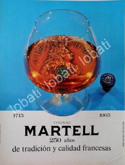 CARTEL ANTIGUO ORIGINAL DE COGNAC MARTELL 1965 /506