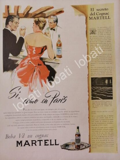 CARTEL ANTIGUO ORIGINAL DE COGNAC MARTELL 1957 /504