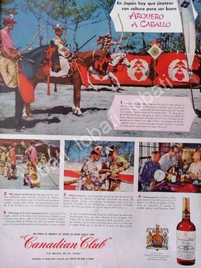 CARTEL ANTIGUO ORIGINAL DE VINOS WHISKY CANADIAN CLUB 1948 /494