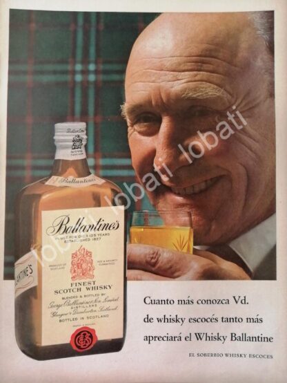 CARTEL ANTIGUO ORIGINAL DE VINOS WHISKY BALLANTINES 1950s /480