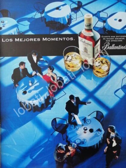 CARTEL ANTIGUO ORIGINAL DE VINOS WHISKY BALLANTINES 1980s /476