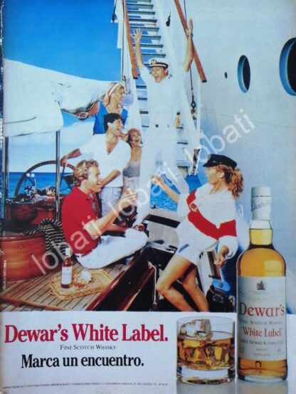 CARTEL ANTIGUO ORIGINAL DE VINOS. WHISKY DEWARS 1980s /592 RARO