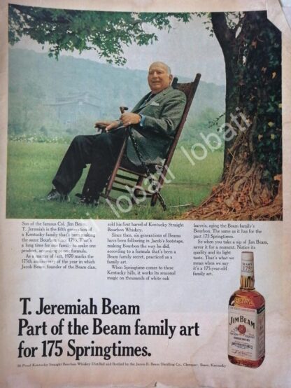 CARTEL ANTIGUO ORIGINAL DE VINOS. WHISKY JIM BEAM 1970s /589