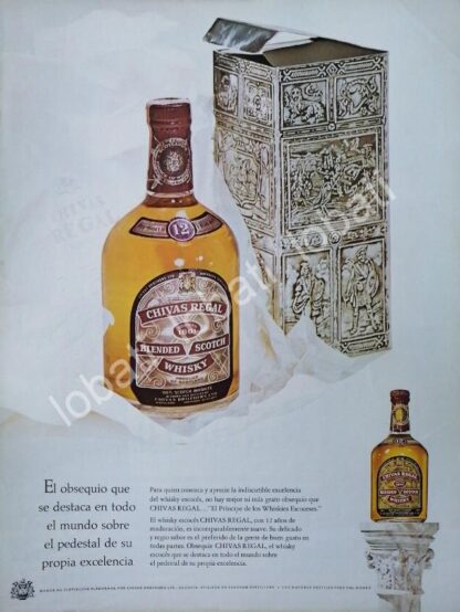 CARTEL ANTIGUO ORIGINAL DE VINOS WHISKY CHIVAS REGAL 1960s /407