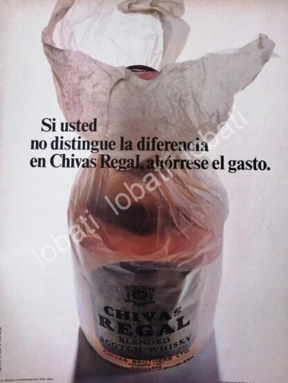 CARTEL ANTIGUO ORIGINAL DE VINOS WHISKY CHIVAS REGAL 1960s /401