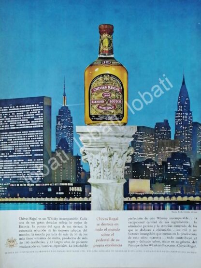 CARTEL ANTIGUO ORIGINAL DE VINOS WHISKY CHIVAS REGAL 1960s /400