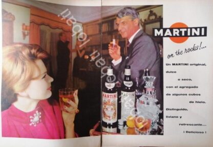 CARTEL ANTIGUO ORIGINAL DE VINOS MARTINI VERMOUTH 1960s /387