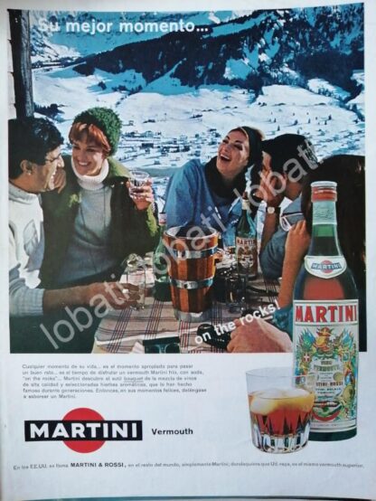 CARTEL ANTIGUO ORIGINAL DE VINOS MARTINI VERMOUTH 1960s /386