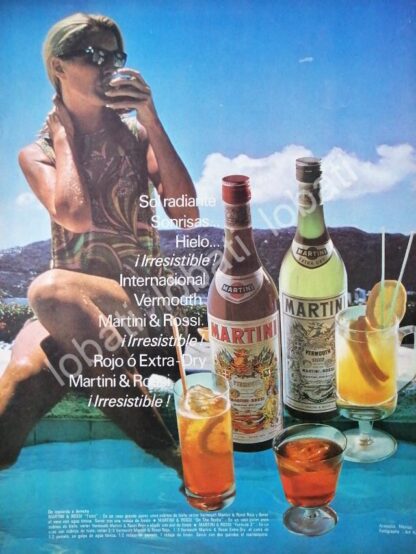 CARTEL ANTIGUO ORIGINAL DE VINOS MARTINI VERMOUTH 1960s /385