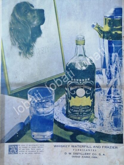 CARTEL ANTIGUO ORIGINAL DE VINOS. BOURBON WATERFILL & FRAZER 1920s /586 SUPER RARO