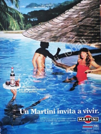 CARTEL ANTIGUO ORIGINAL DE VINOS MARTINI VERMOUTH 1980s /381