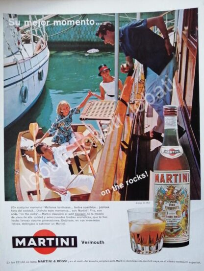 CARTEL ANTIGUO ORIGINAL DE VINOS MARTINI VERMOUTH 1960s /380