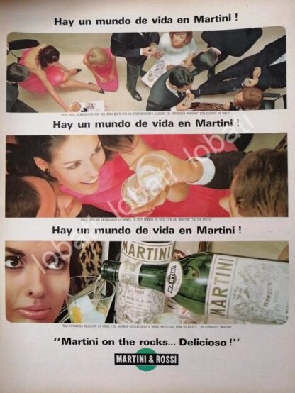 CARTEL ANTIGUO ORIGINAL DE VINOS MARTINI VERMOUTH 1960s /379