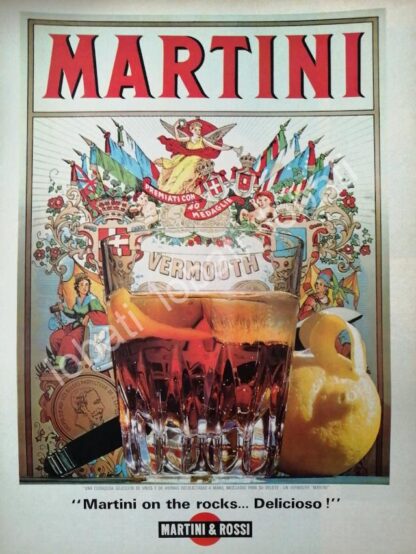 CARTEL ANTIGUO ORIGINAL DE VINOS MARTINI VERMOUTH 1960s /378