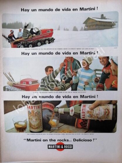 CARTEL ANTIGUO ORIGINAL DE VINOS MARTINI VERMOUTH 1960s /376