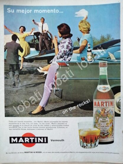 CARTEL ANTIGUO ORIGINAL DE VINOS MARTINI VERMOUTH 1960s /374