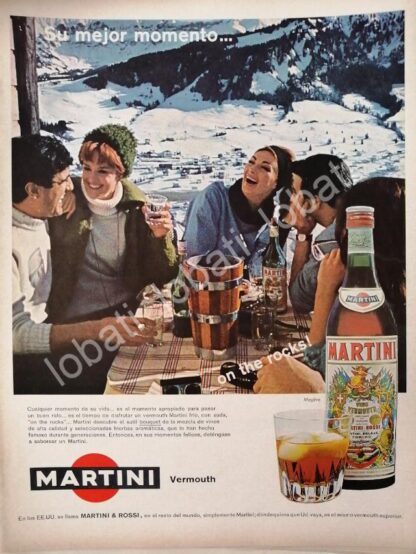 CARTEL ANTIGUO ORIGINAL DE VINOS MARTINI VERMOUTH 1960s /373