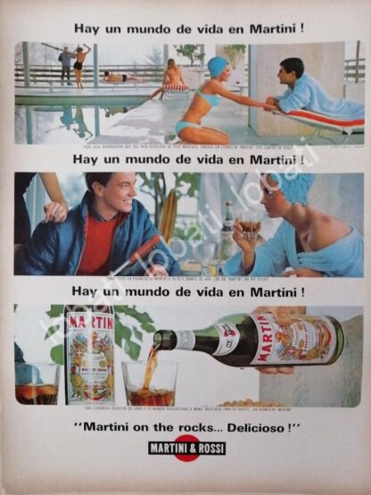 CARTEL ANTIGUO ORIGINAL DE VINOS MARTINI VERMOUTH 1960s /370