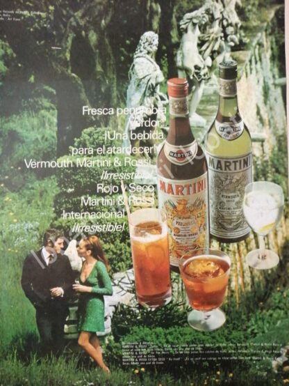 CARTEL ANTIGUO ORIGINAL DE VINOS MARTINI VERMOUTH 1960s /369